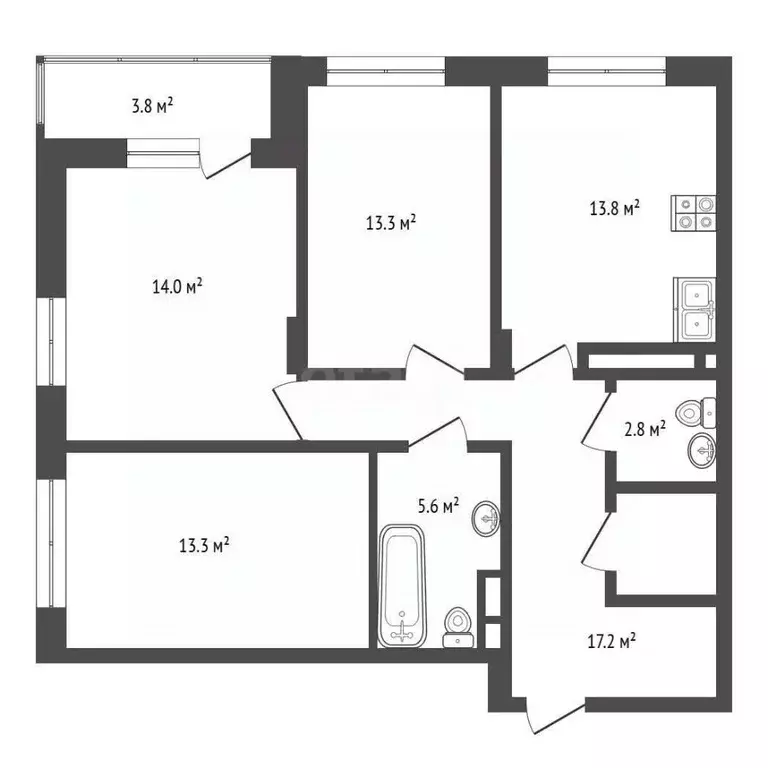 3-к кв. Москва бул. Веласкеса, 3к1 (81.9 м) - Фото 2