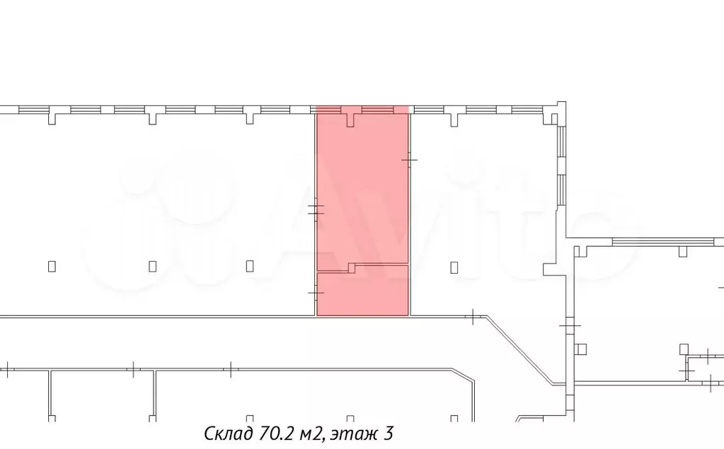 Склад 70.3 м, 3 этаж, на этаже есть лифт г/п 1 т - Фото 0