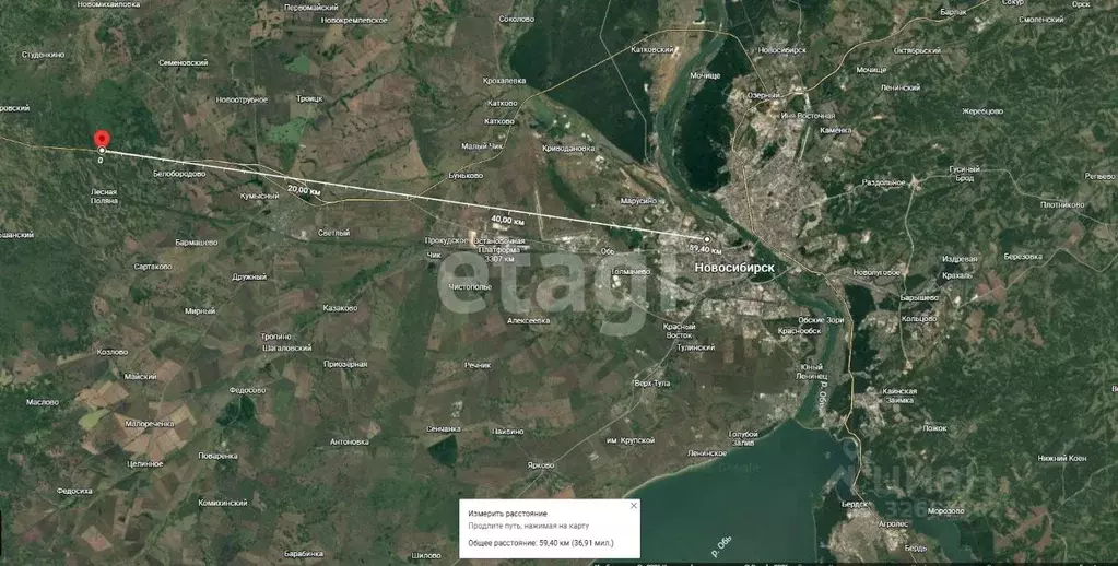 Участок в Новосибирская область, Коченевский район Р-254 Иртыш, 1396-й ... - Фото 2