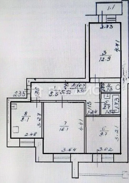 3-к кв. Башкортостан, Уфа ул. Достоевского, 137 (61.6 м) - Фото 2