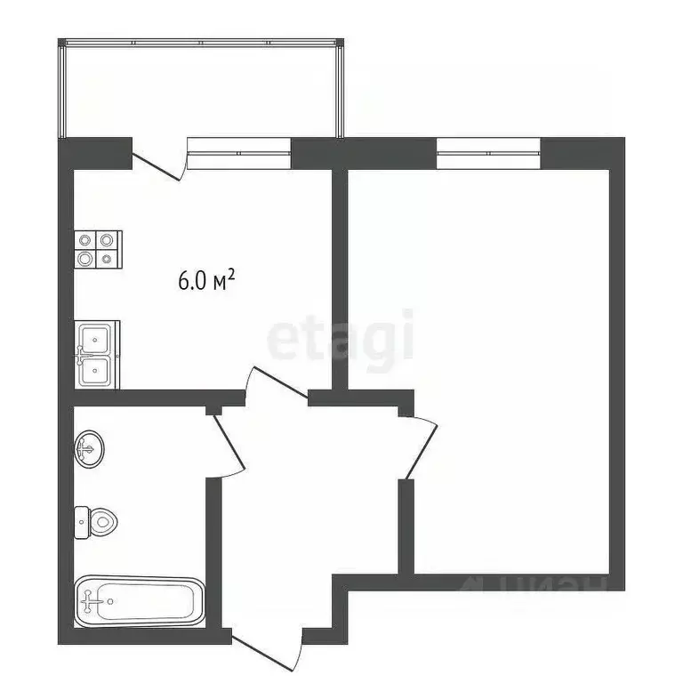 1-к кв. Ярославская область, Любим ул. Раевского, 17А (21.4 м) - Фото 2