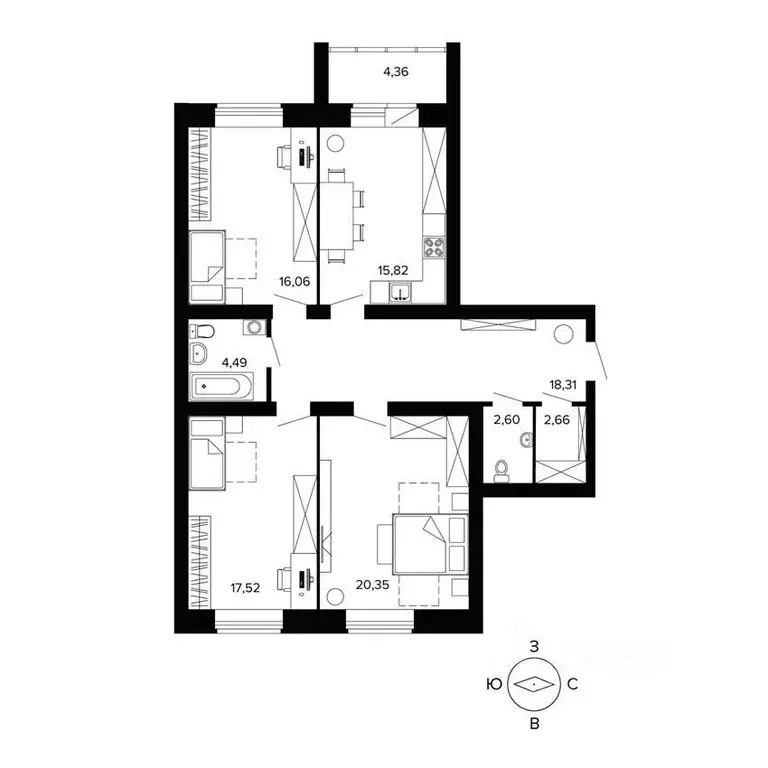 3-к кв. Свердловская область, Березовский бул. Малахитовый (102.4 м) - Фото 0