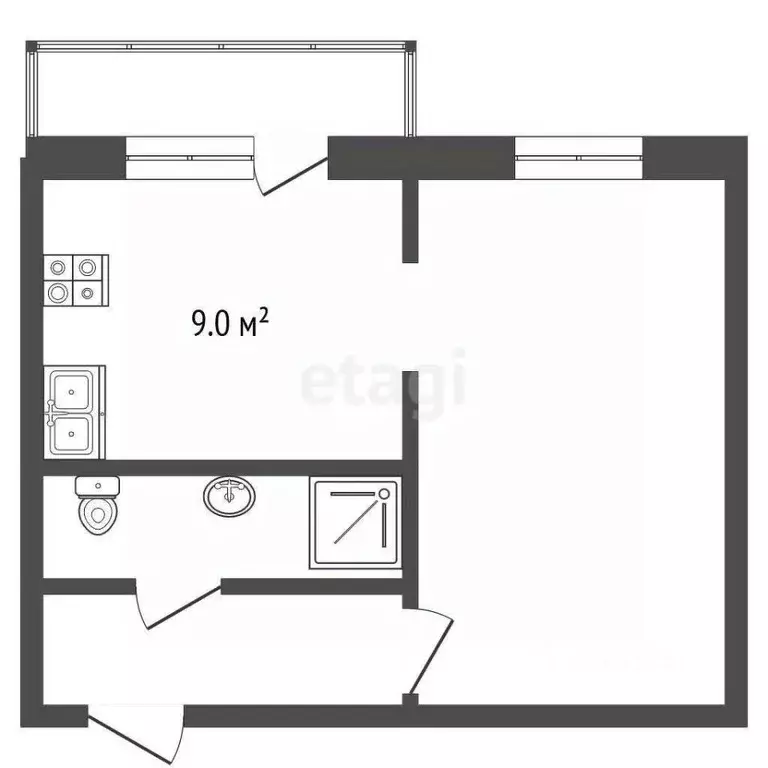1-к кв. Челябинская область, Челябинск Набережная ул., 9Б (31.9 м) - Фото 2