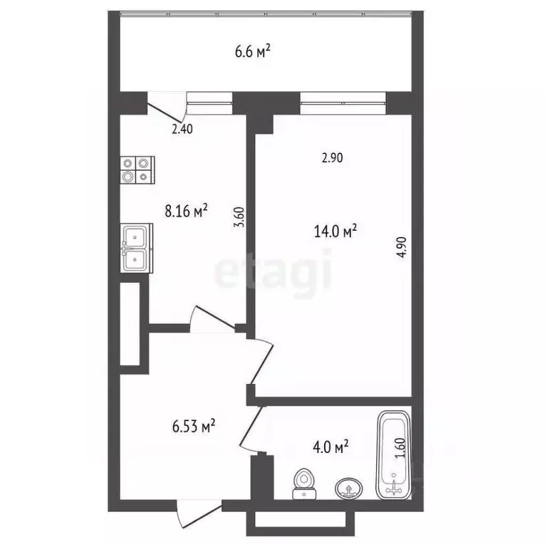 1-к кв. Саха (Якутия), Якутск ул. Лермонтова, 49 (32.8 м) - Фото 2