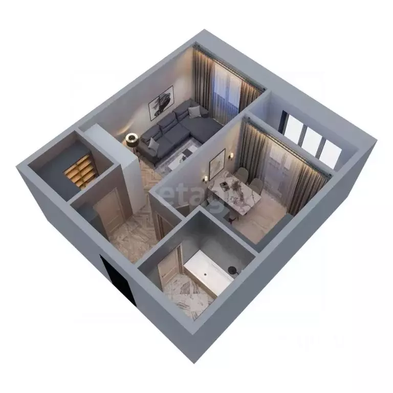 1-к кв. Татарстан, Казань ул. Николая Ершова, 66Б (40.0 м) - Фото 2