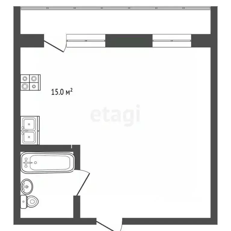 Студия Ростовская область, Ростов-на-Дону ул. Берберовская, 6с2 (35.0 ... - Фото 2