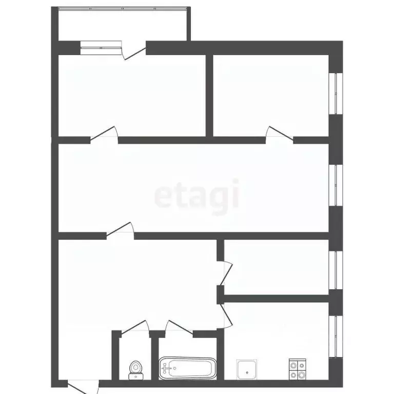 4-к кв. Тамбовская область, Тамбов ул. Киквидзе, 102 (60.9 м) - Фото 0