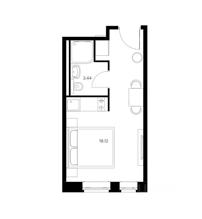 Студия Санкт-Петербург просп. Энергетиков, 6 (21.6 м) - Фото 2