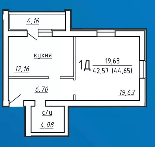 Продаётся 1-к квартира, 42 м - Фото 1