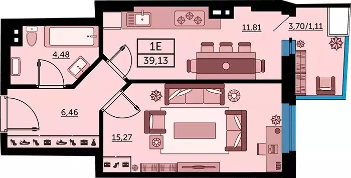1-комнатная квартира: Ростов-на-Дону, улица Ларина, 45с8 (38.67 м) - Фото 0