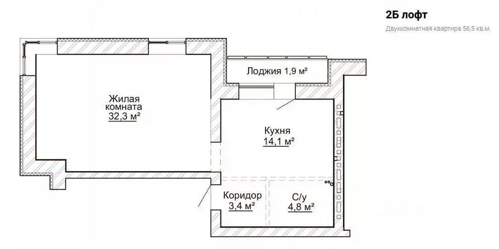 1-к кв. Самарская область, Тольятти ул. 40 лет Победы, 43Л (56.8 м) - Фото 0