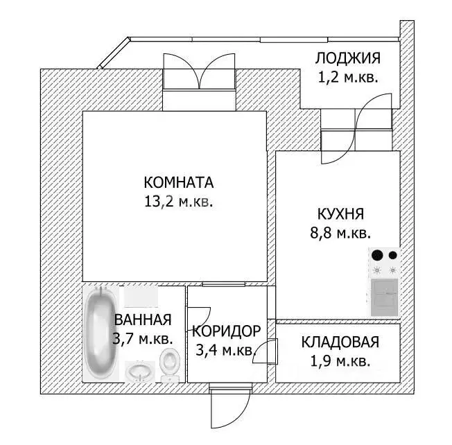 1-к кв. Пермский край, Краснокамск ул. Комарова, 1 (33.2 м) - Фото 2