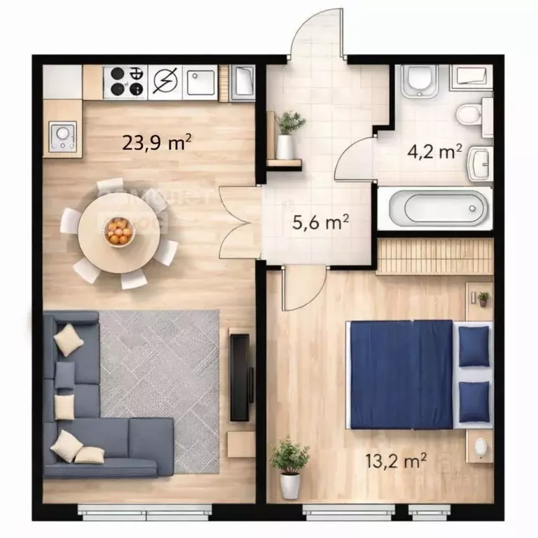 2-к кв. Москва ул. Саларьевская, 14к2 (46.4 м) - Фото 2