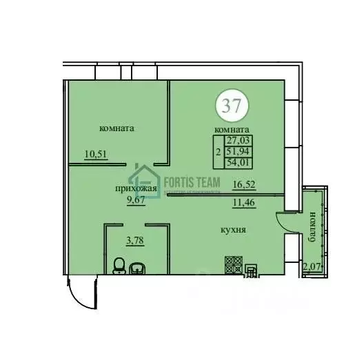 2-к кв. Ярославская область, Ярославский муниципальный округ, пос. ... - Фото 1