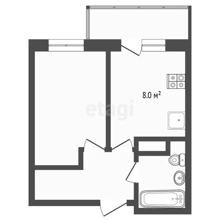 1-комнатная квартира: Тюмень, Велижанская улица, 66к1 (29.9 м) - Фото 0
