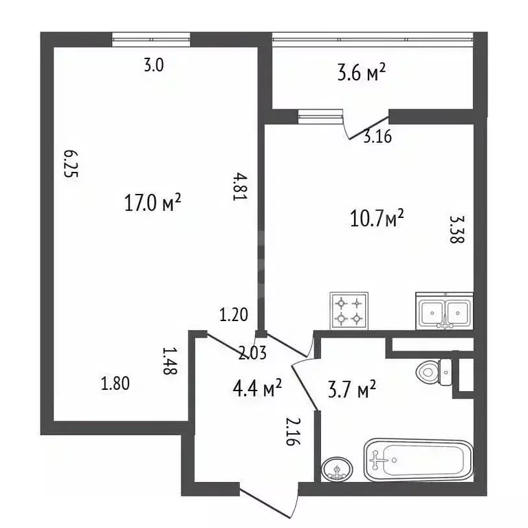 1-к кв. Санкт-Петербург Уральская ул., 21 (35.8 м) - Фото 2