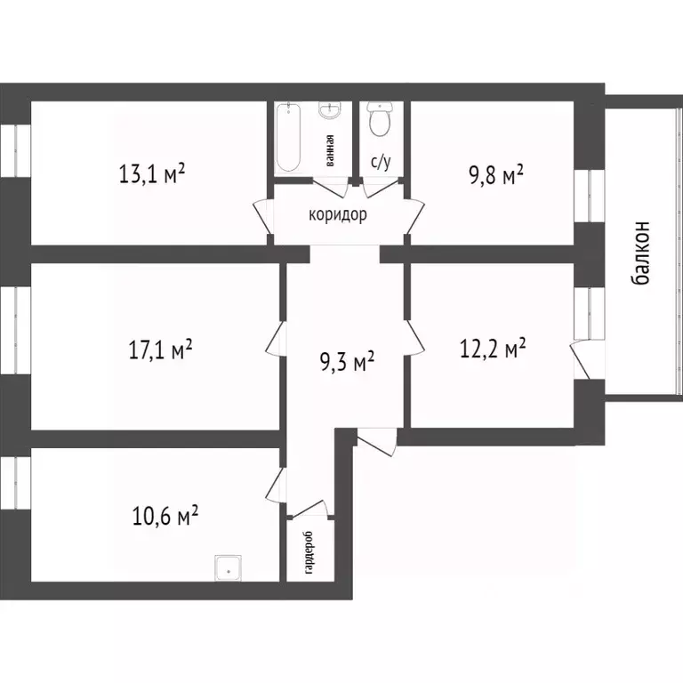 4-к кв. Красноярский край, Красноярск Норильская ул., 18В (90.5 м) - Фото 2