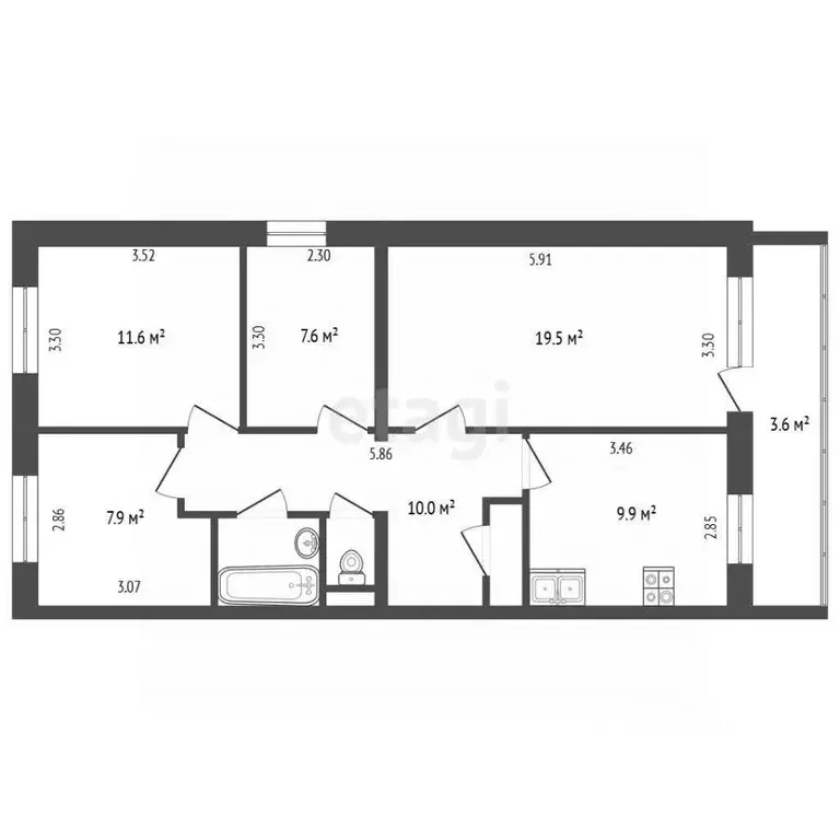 4-к кв. Карелия, Петрозаводск Питкярантская ул., 24 (70.9 м) - Фото 1