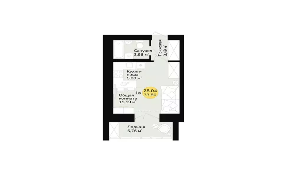 Продаётся квартира-студия, 29 м - Фото 1