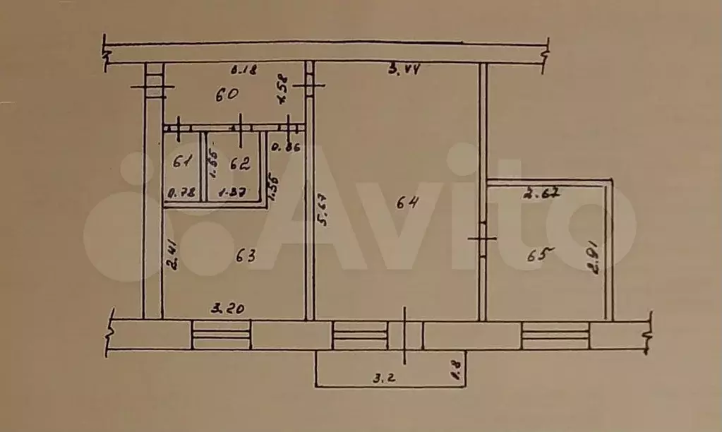 2-к. квартира, 45,4 м, 4/5 эт. - Фото 0