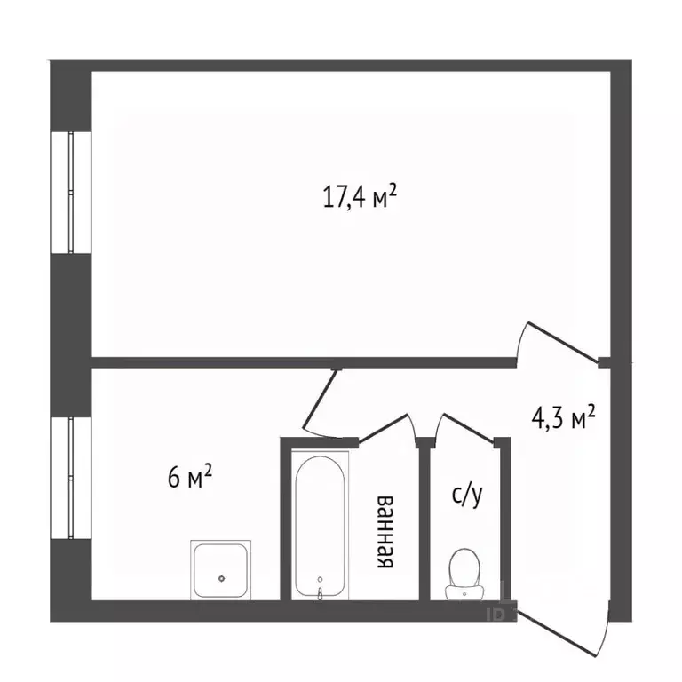 1-к кв. Красноярский край, Красноярск Черемушки мкр, ул. Читинская, 5 ... - Фото 1