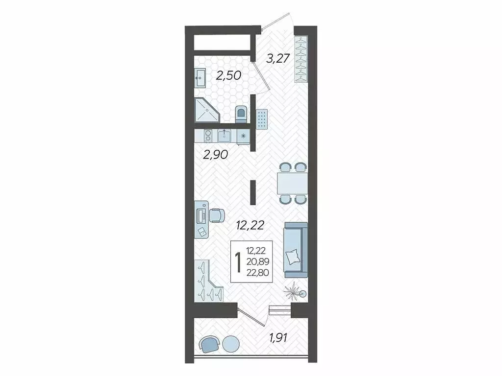 Квартира-студия: Сочи, микрорайон Бытха, Ясногорская улица, 16/2к2 ... - Фото 1