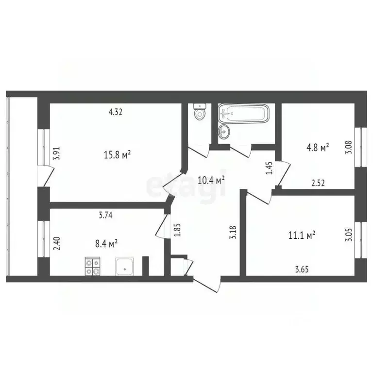 3-к кв. Белгородская область, Белгородский район, Разумное рп ул. 78-й ... - Фото 1