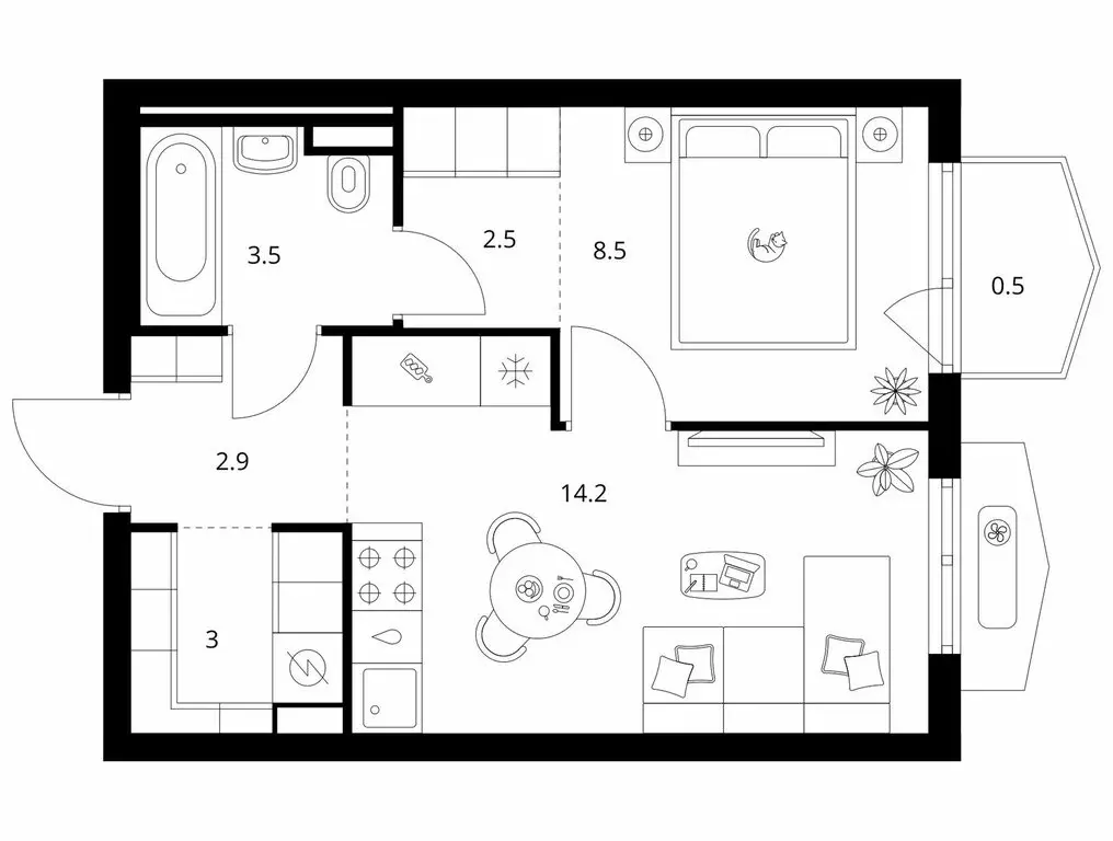 1-комнатная квартира: посёлок городского типа Боброво, ЖК Восточное ... - Фото 1