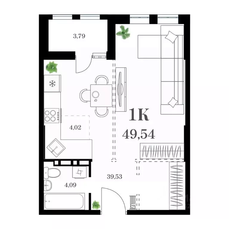 1-к кв. Приморский край, Владивосток ул. Леонова, 54 (49.54 м) - Фото 0