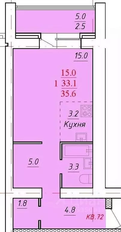 1-к кв. Алтайский край, Новоалтайск Индустриальная ул., 18 (35.6 м) - Фото 0