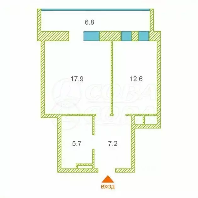 1-к кв. Тюменская область, Тюмень ул. Газовиков, 45 (44.0 м) - Фото 2