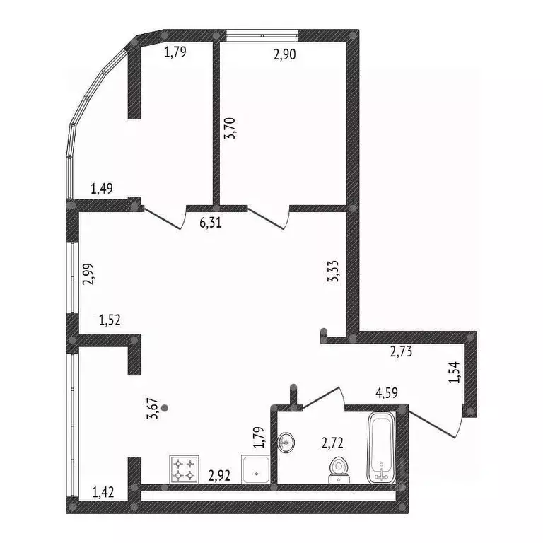 3-к кв. Башкортостан, Уфа Айская ул., 18/1 (58.0 м) - Фото 2
