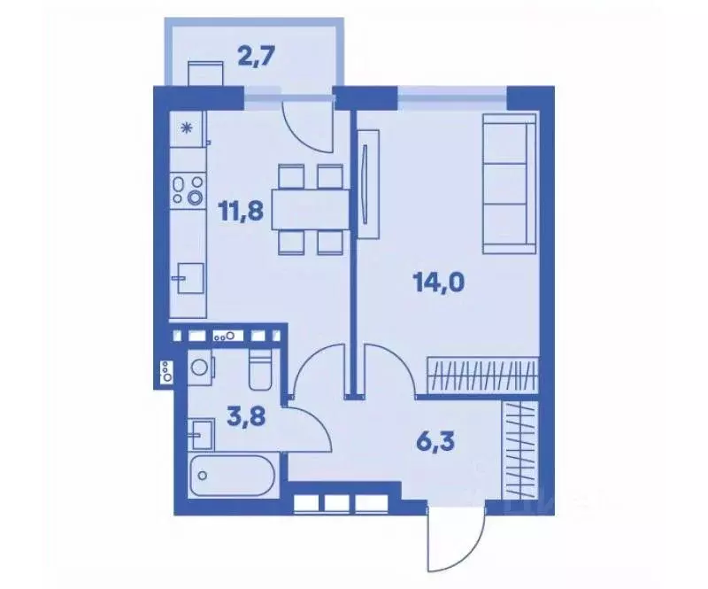 1-к кв. Пермский край, Пермь ул. Карпинского, 115 (36.7 м) - Фото 1
