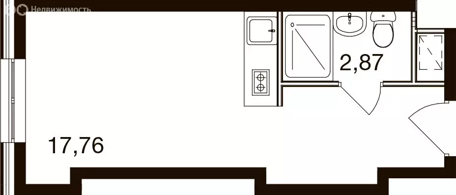 Квартира-студия: посёлок городского типа Новоивановское, Западная ... - Фото 1