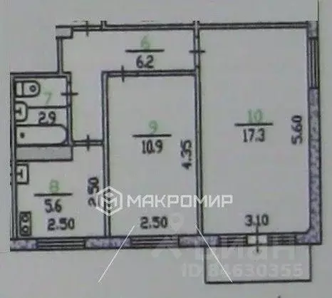 2-к кв. Орловская область, Орел ул. Игнатова, 43 (42.7 м) - Фото 1