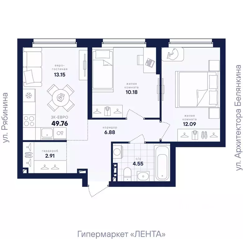 2-к кв. Свердловская область, Екатеринбург Академический мкр, ... - Фото 1