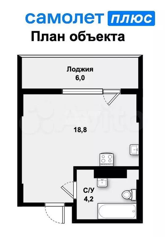 Апартаменты-студия, 29 м, 6/25 эт. - Фото 0