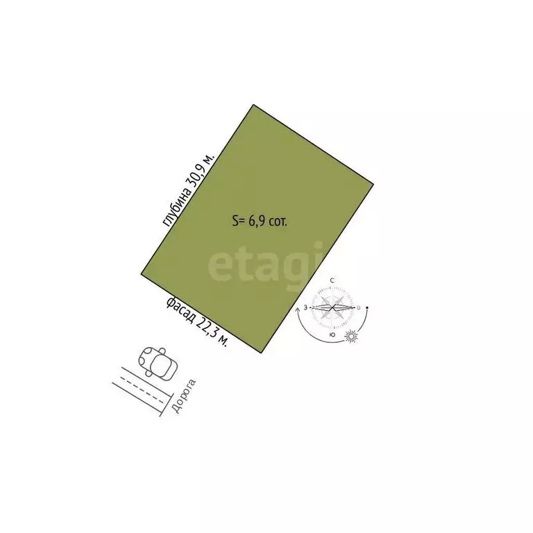 Участок в Даховская, улица Гуляева (6.89 м) - Фото 1