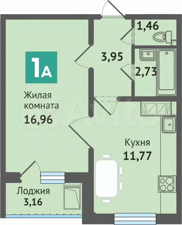 1-к. квартира, 40,1 м, 11/12 эт. - Фото 0