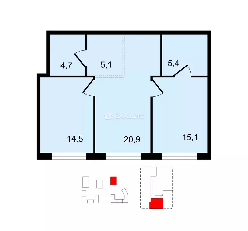 2-к кв. Москва ул. Нижние Мневники, 9 (66.0 м) - Фото 1