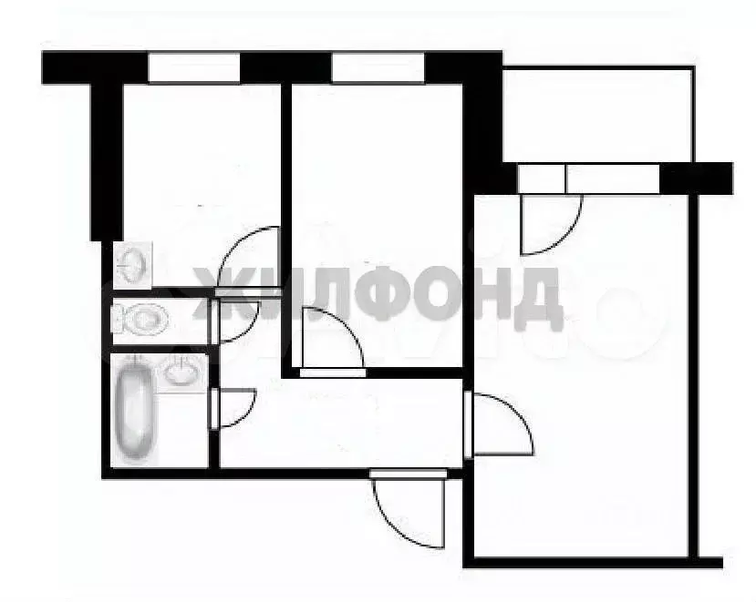 2-к. квартира, 43,8 м, 1/9 эт. - Фото 0