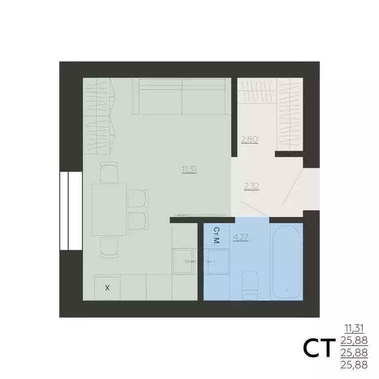 1-комнатная квартира: Ленино, КП Романово сити, ЖК Романово Смарт ... - Фото 0
