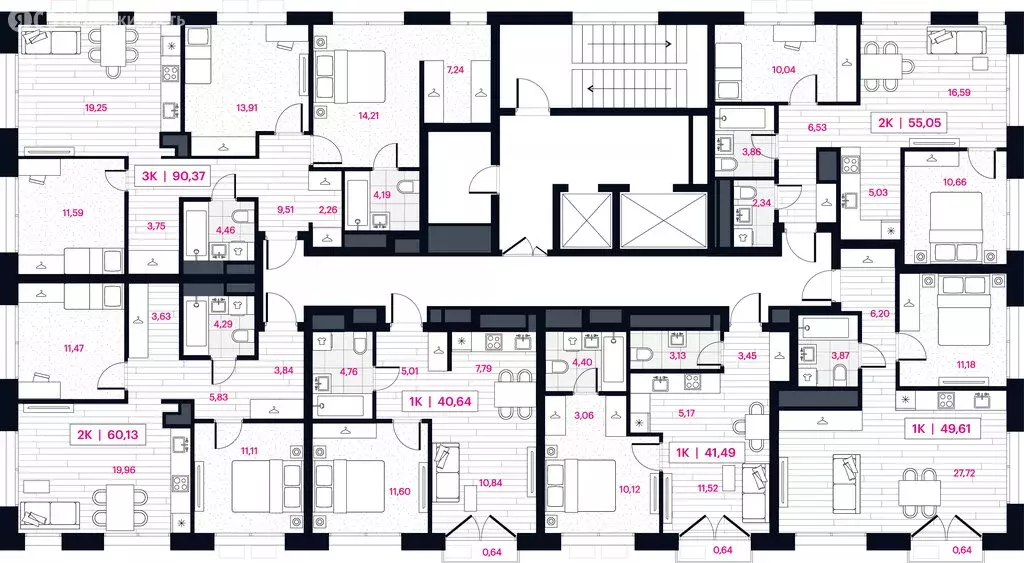 3-комнатная квартира: Омск, ЖК Пушкина 77 (90.37 м) - Фото 1