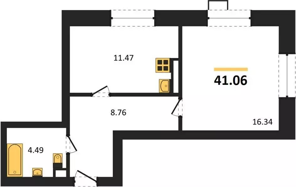 1-комнатная квартира: посёлок Солнечный, Кленовая улица, 5 (41.06 м) - Фото 1