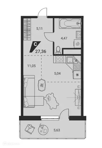Продаётся квартира-студия, 27 м - Фото 0