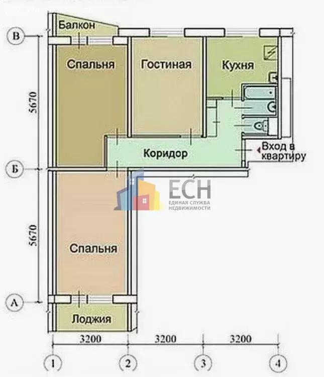 3-комнатная квартира: Донской, микрорайон Северо-Задонск, Школьная ... - Фото 1