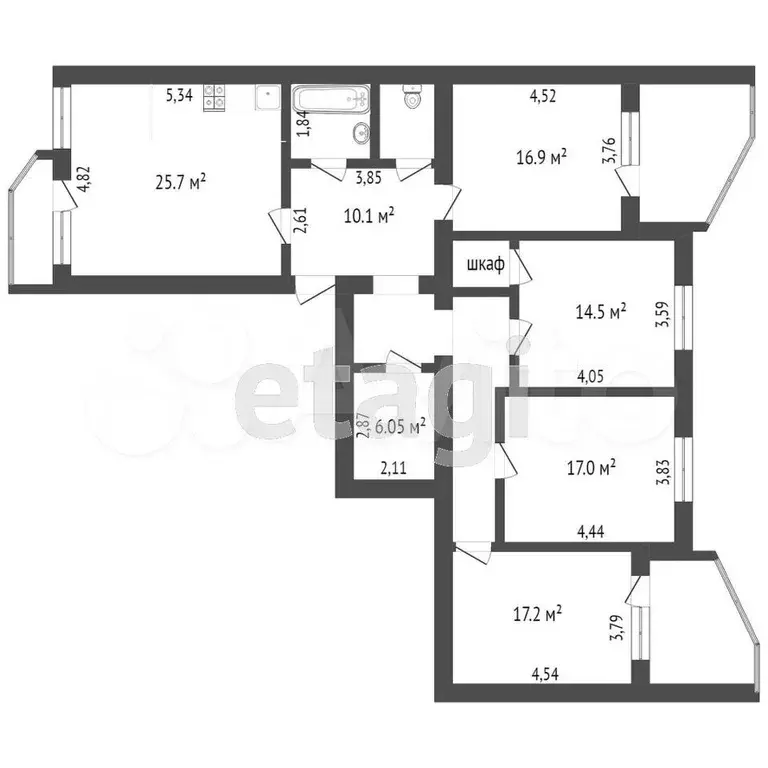 4-к. квартира, 129 м, 2/9 эт. - Фото 1