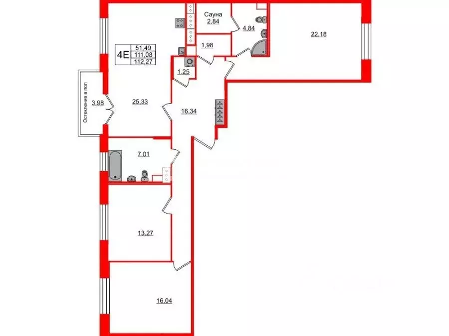 3-к кв. Санкт-Петербург Кубинская ул., 76к1 (108.7 м) - Фото 1