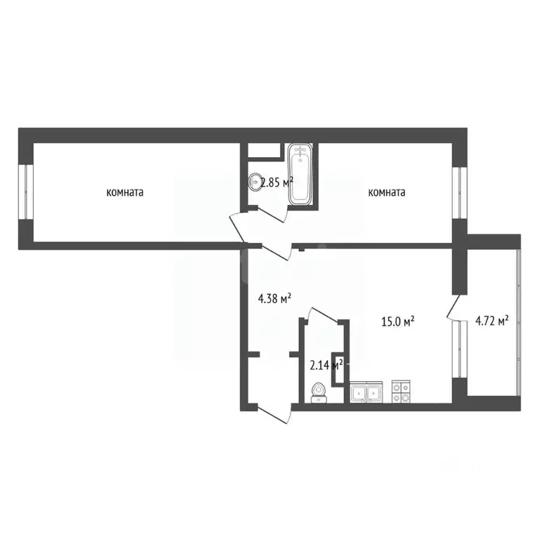 2-к кв. Челябинская область, Миасс бул. И.И. Седова, 13 (57.0 м) - Фото 1