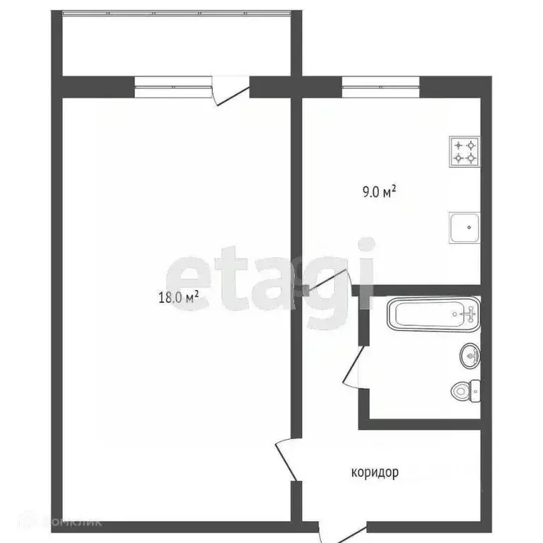 1-к кв. Костромская область, Кострома ул. Даремская, 16 (35.6 м) - Фото 1